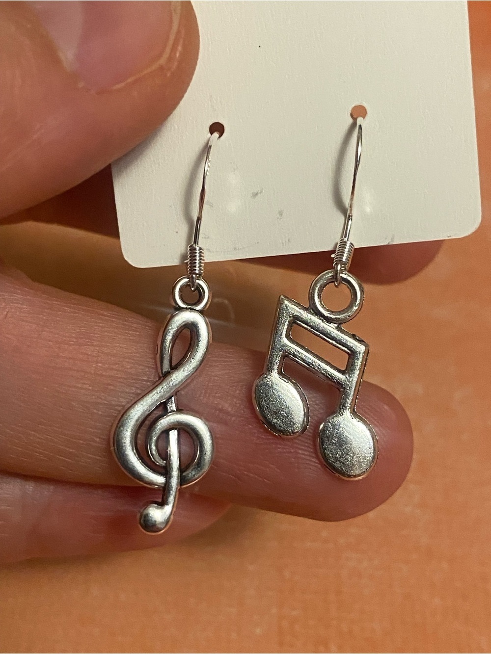 Silver Music Note Dangle Earrings - Women Jewelry Earrings